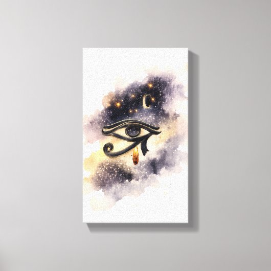 Cosmic Eye of Horus Ancient Egyptian Symbol Canvas Afdruk (Voorkant)