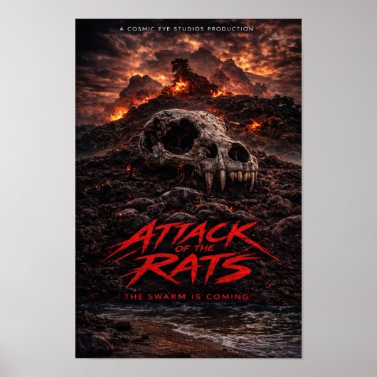 Cosmic Eye – Schedel Landschap Horror Poster (Voorkant)