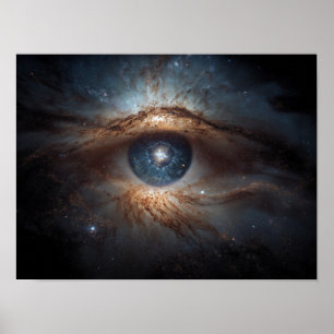 Cosmic Eye-sterrenstelsel: universeel symbool oog Poster