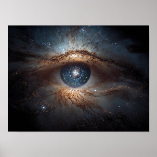 Cosmic Eye-sterrenstelsel: universeel symbool oog Poster (Voorkant)