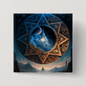 Cosmic Fantasy Space Landscape Button (Voorkant)