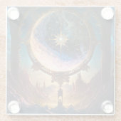 Cosmic Fantasy Space Landscape Glazen Onderzetter (Achterkant)