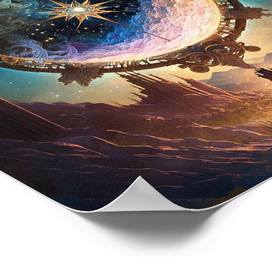Cosmic Fantasy Space Landscape Poster (Hoek)