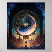Cosmic Fantasy Space Landscape Poster (Voorkant)
