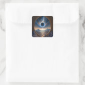 Cosmic Fantasy Space Landscape Square Sticker (Tas)