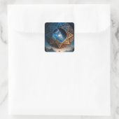 Cosmic Fantasy Space Landscape Square Sticker (Tas)