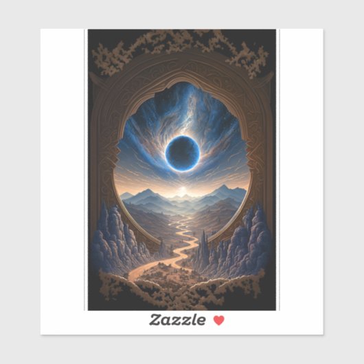 Cosmic Fantasy Space Landscape Sticker (Vel)