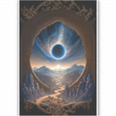 Cosmic Fantasy Space Landscape Sticker (Voorkant)