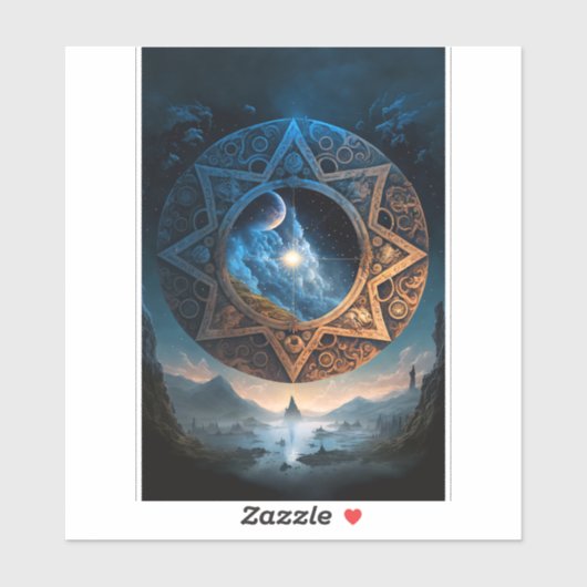 Cosmic Fantasy Space Landscape Sticker (Vel)