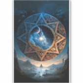 Cosmic Fantasy Space Landscape Sticker (Voorkant)