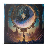 Cosmic Fantasy Space Landscape Tegeltje (Voorkant)