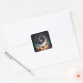 Cosmic Fantasy Space Landscape Vierkante Sticker (Envelop)
