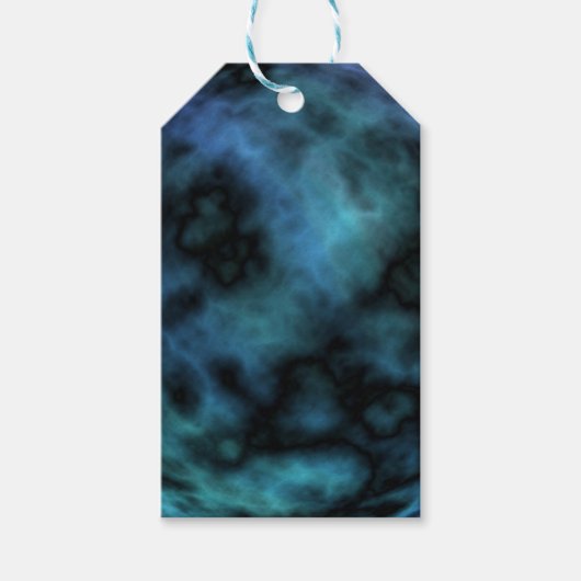 Cosmic Faux Blue Marmer Cadeaulabel (Voorkant)