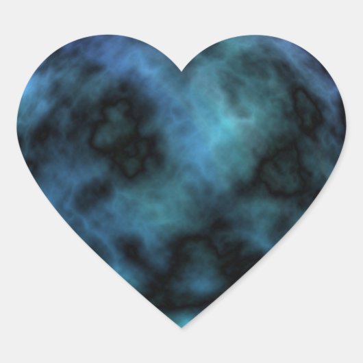 Cosmic Faux Blue Marmer Hart Sticker (Voorkant)