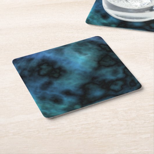 Cosmic Faux Blue Marmer Kartonnen Onderzetters (Schuin)