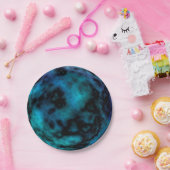 Cosmic Faux Blue Marmer Papieren Bordje (Feest)