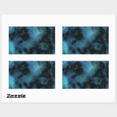 Cosmic Faux Blue Marmer Rechthoekige Sticker (Vel)