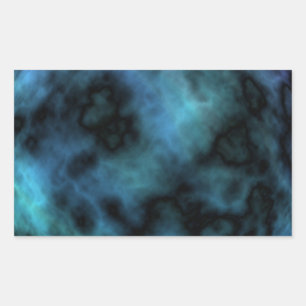 Cosmic Faux Blue Marmer Rechthoekige Sticker