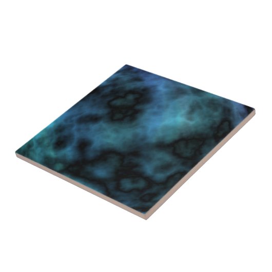 Cosmic Faux Blue Marmer Tegeltje (Zijkant)