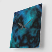 Cosmic Faux Blue Marmer Vierkante Klok (Hoek)