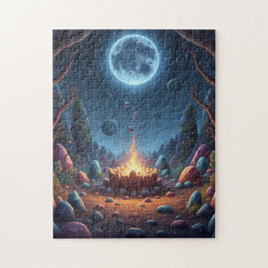 Cosmic Fire Magic Night Campfire Puzzle - Fantasy  Legpuzzel (Verticaal)