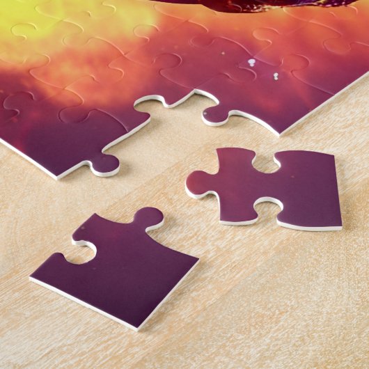 Cosmic Fires Oranje en Paars Close-up Nebula Legpuzzel (Zijkant)