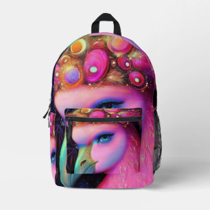 Cosmic Flamingo Queen Bedrukte Rugzak