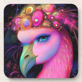Cosmic Flamingo Queen Bier Onderzetter
