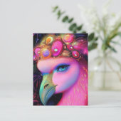 Cosmic Flamingo Queen Briefkaart (Staand voorkant)