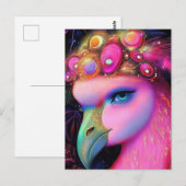 Cosmic Flamingo Queen Briefkaart (Voorkant / Achterkant)