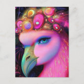 Cosmic Flamingo Queen Briefkaart (Voorkant)