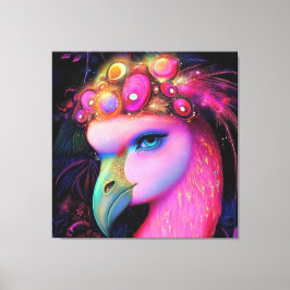 Cosmic Flamingo Queen Canvas Afdruk