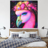 Cosmic Flamingo Queen Canvas Afdruk (Insitu (Slaapkamer))