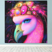 Cosmic Flamingo Queen Canvas Afdruk (Insitu (Houten vloer))