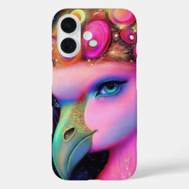 Cosmic Flamingo Queen iPhone 16 Hoesje