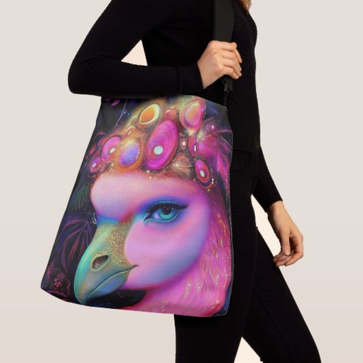 Cosmic Flamingo Queen Crossbody Tas (Dichtbij)