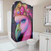 Cosmic Flamingo Queen Douchegordijn (In situ)