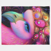 Cosmic Flamingo Queen Fleece Deken (Voorkant (Horizontaal))