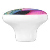 Cosmic Flamingo Queen Keramische Knop (Zijkant)