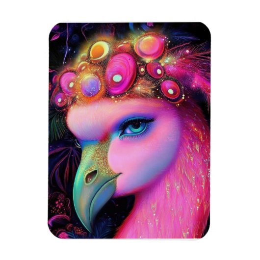 Cosmic Flamingo Queen Magneet (Verticaal)