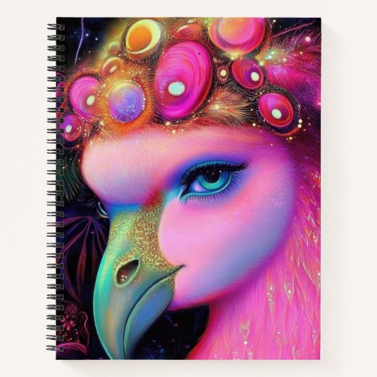 Cosmic Flamingo Queen Notitieboek (Voorkant)