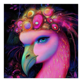 Cosmic Flamingo Queen Perfect Poster