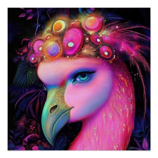 Cosmic Flamingo Queen Perfect Poster (Voorkant)