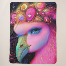 Cosmic Flamingo Queen Sherpa Deken