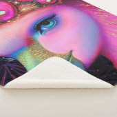 Cosmic Flamingo Queen Sherpa Deken (3/4)