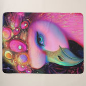 Cosmic Flamingo Queen Sherpa Deken (Voorkant (horizontaal))