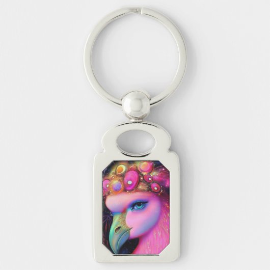 Cosmic Flamingo Queen Sleutelhanger (Voorkant)