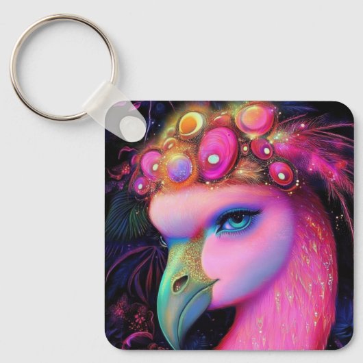 Cosmic Flamingo Queen Sleutelhanger (Voorkant)