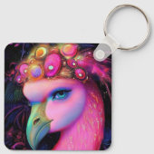 Cosmic Flamingo Queen Sleutelhanger (Achterkant)
