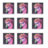 Cosmic Flamingo Queen Sticker (Voorkant)